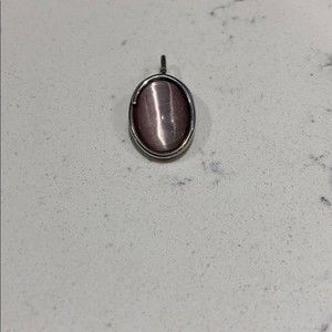 .925 stamped silver and lavender stone pendant